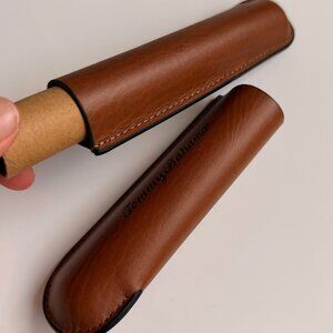 Tommy Bahama Brown Leather Cigar Case 8” Travel Holder NWOT